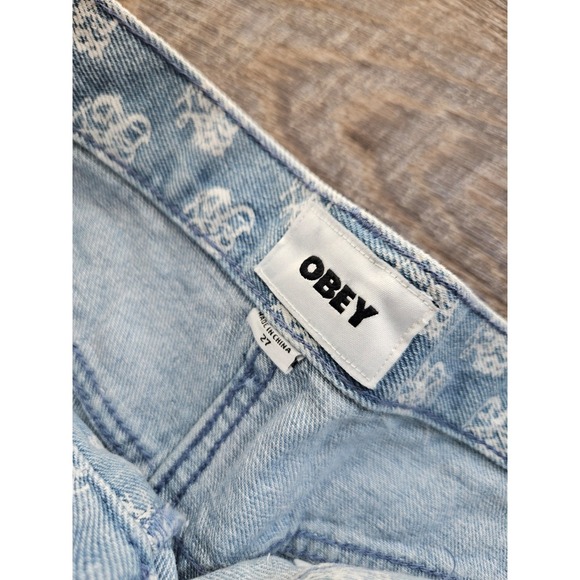 Obey Clash Denim Shorts light indigo size 27 NWT - Picture 3 of 5
